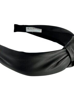 Brooklyn Black Faux Leather Knotted Headband - Headbands of Hope NWT